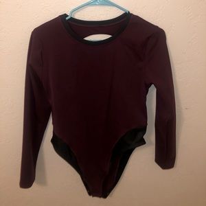 Fabletics maroon body suit